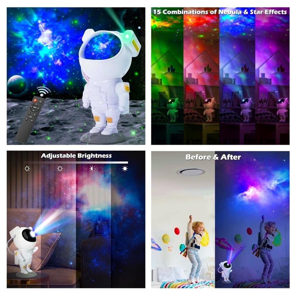Astronaut Star Projector with Remote Control - White